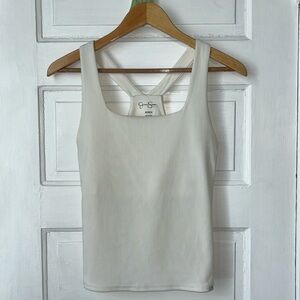 JESSICA SIMPSON IVORY SQUARE NECK TANK TOP